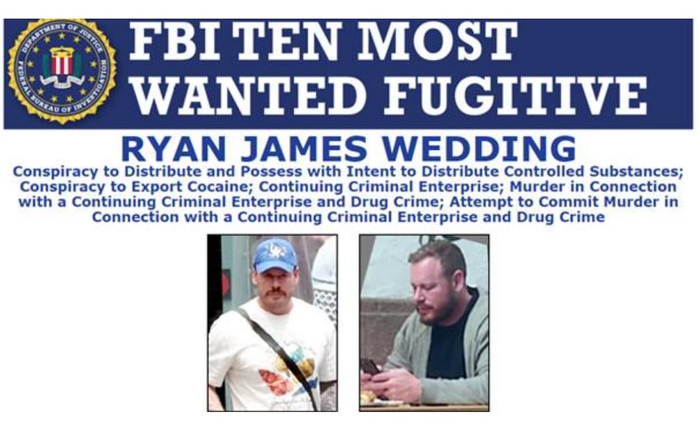 Ryan James Wedding figura en la lista de los diez fugitivos más buscados por el FBI (25/12/2025). Foto: Especial