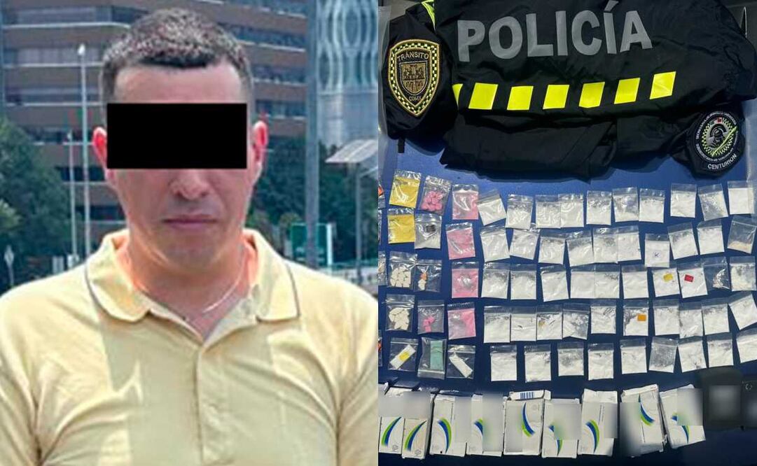 Cuando el hombre abrió la guantera, los policías observaron un paquete que contenía bolsitas de plástico como las usadas para la distribución de droga. Foto: Especial