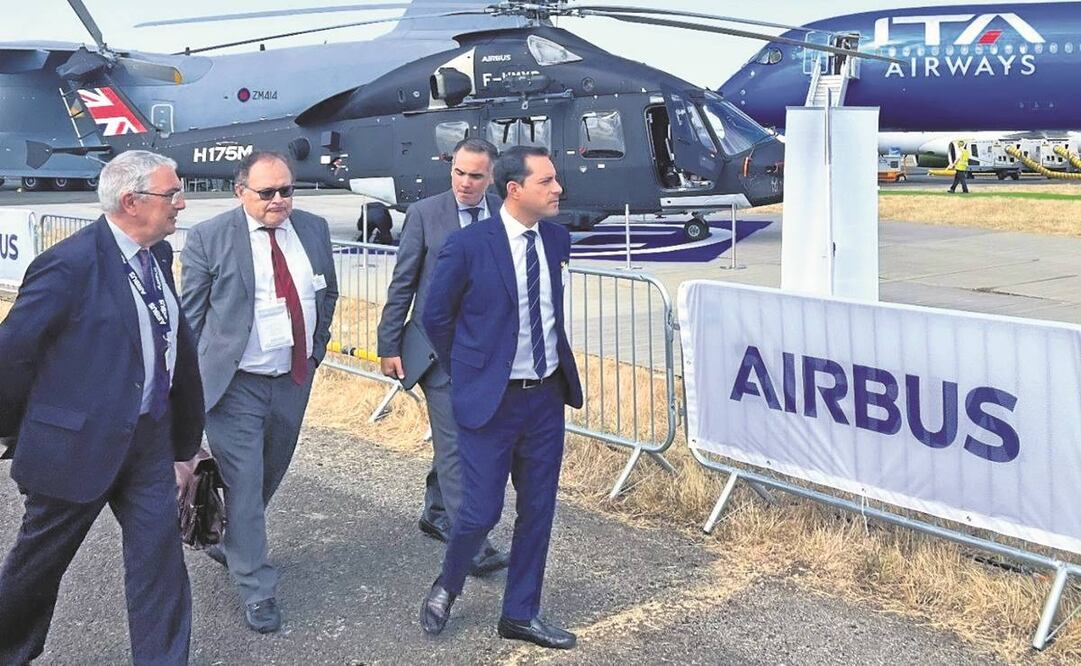 El gobernador de Yucatán, Mauricio Vila Dosal, visitó la Feria Aeronáutica Internacional, que se celebra en Reino Unido para promover inversiones para su estado. Foto: Especial.