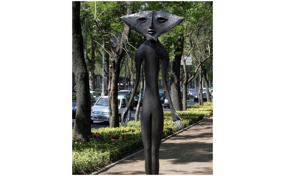 Escultura de Leonora Carrington que se expuso en Paseo de la Reforma. Foto: EFE/David de la Paz, archivo