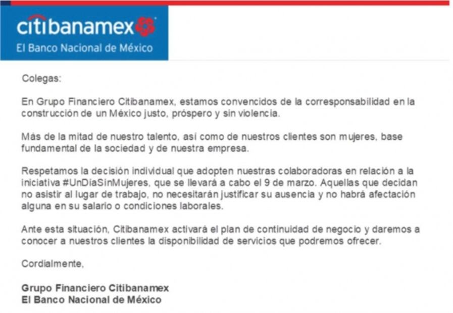Prevén bancos servicio limitado en sucursales por paro de mujeres del 9M