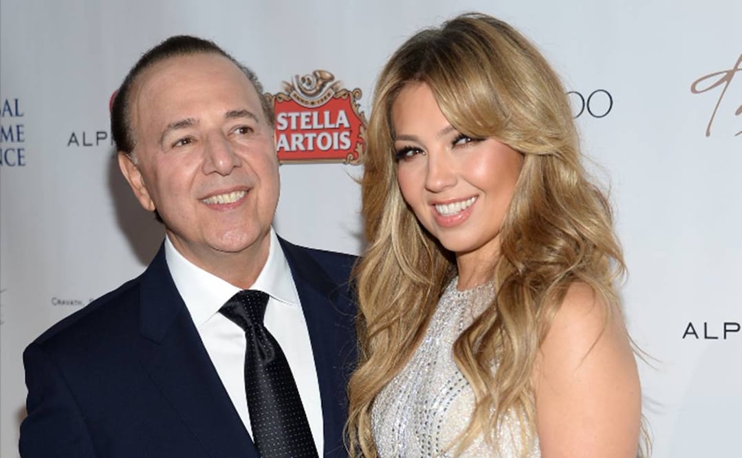 Tommy Mottola y Thalía llevan 22 años de casados. Foto: Archivo AP.
