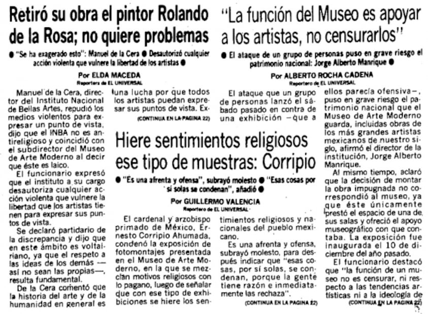 Cuando la Virgen de Guadalupe de Rolando de la Rosa fue censurada en el MAM