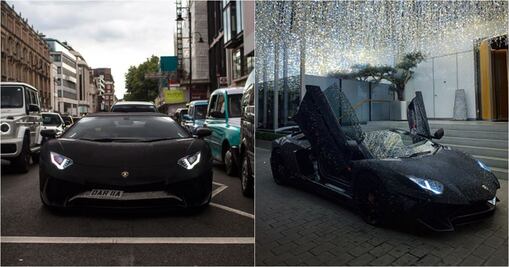 El Lamborghini Aventador cubierto con miles de cristales