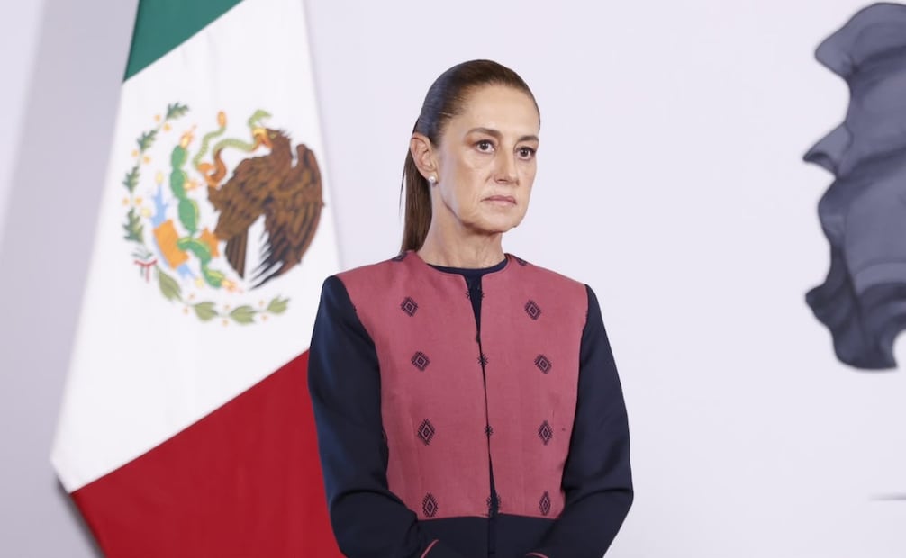 La presidenta Claudia Sheinbaum en la “Mañanera del Pueblo” del 22 de septiembre de 2026 en Palacio Nacional. Foto: Diego Simón Sánchez/ EL UNIVERSAL