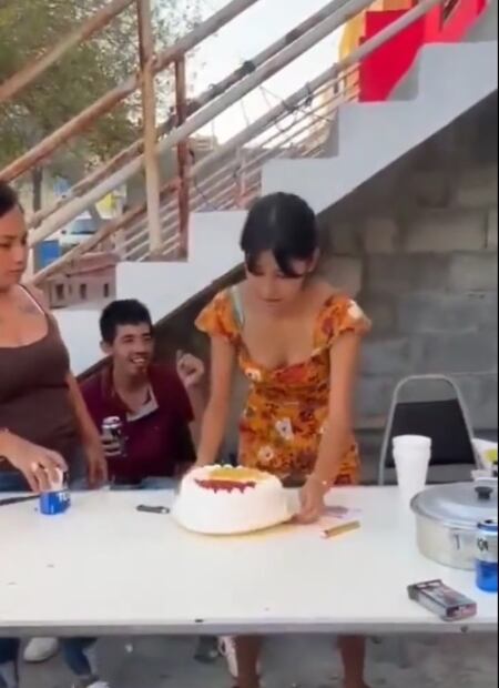 Pastel arruinado. Fuente: Captura de Twitter