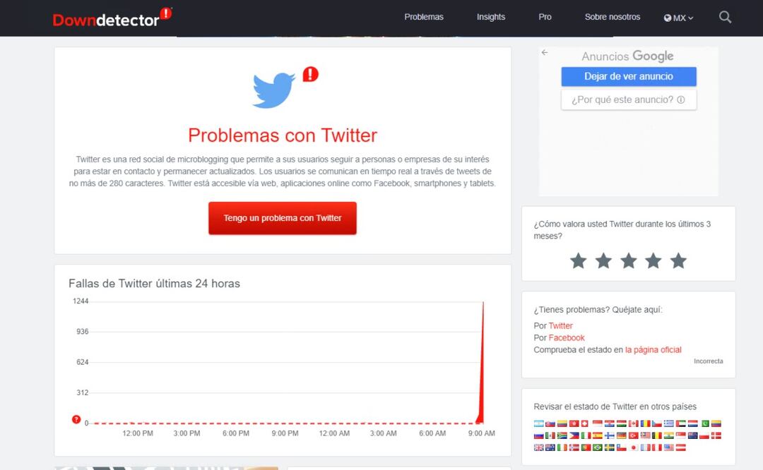 Usuarios de la plataforma están reportando intermitencias en el servicio