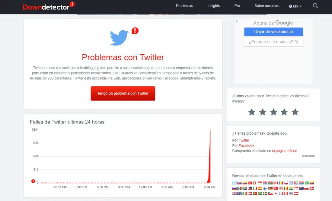 Usuarios de la plataforma están reportando intermitencias en el servicio