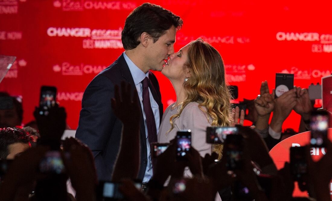 El primer ministro canadiense, Justin Trudeau, y su esposa Sophie Gregoire. Foto: AFP