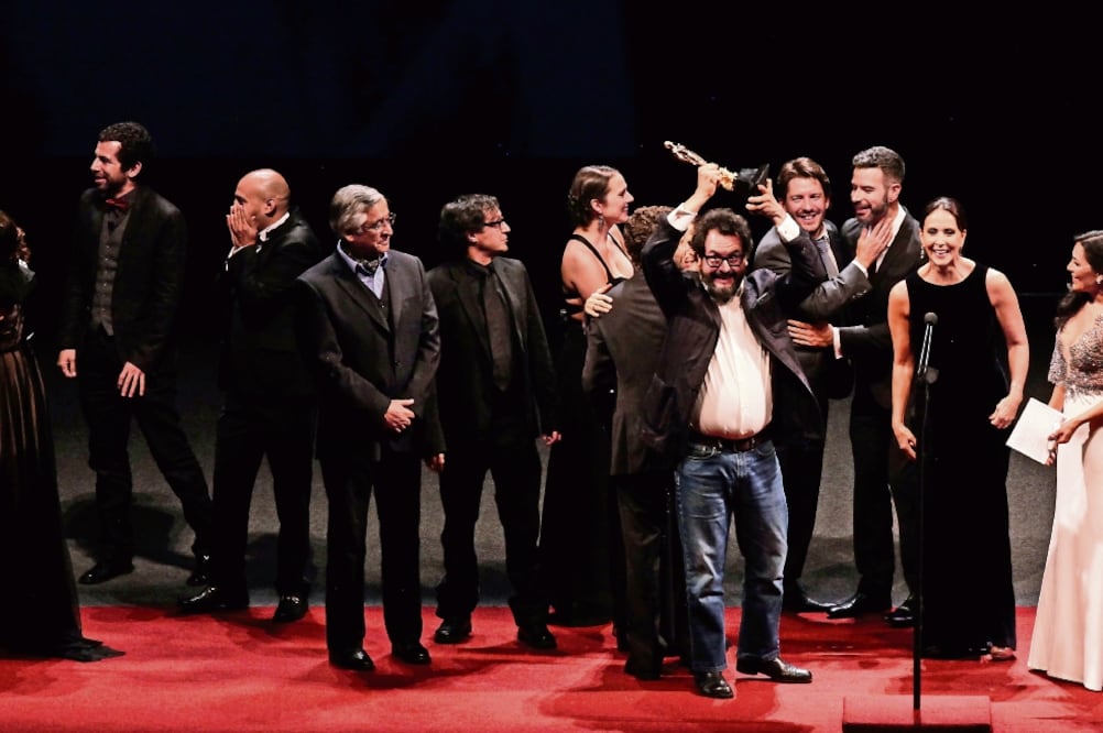 El productor Pablo Cruz levantó el quinto Ariel de la cinta dirigida por David Pablos (VALENTE ROSAS. EL UNIVERSAL)