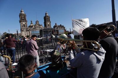 Realizan evento musical previo a mensaje de AMLO en el Zócalo
