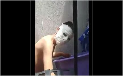 Le dejan hacer máscara de yeso de tarea, pero no se la puede quitar