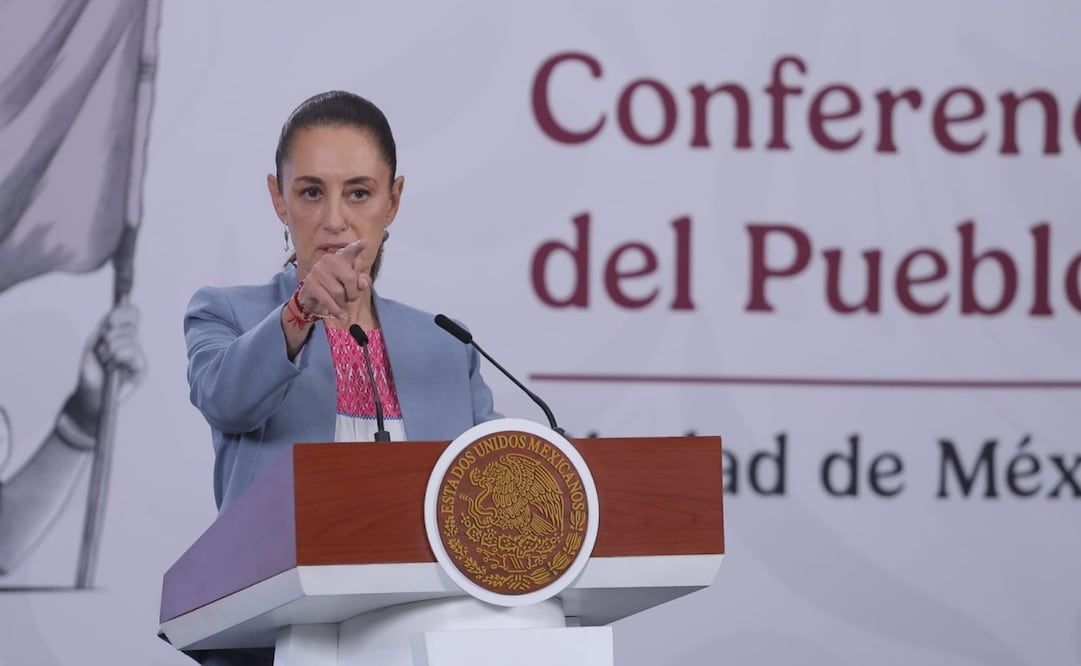 La presidenta Claudia Sheinbaum en la Mañanera del Pueblo del 21 de abril de 2026 en Palacio Nacional. Foto: Gabriel Pano/ EL UNIVERSAL