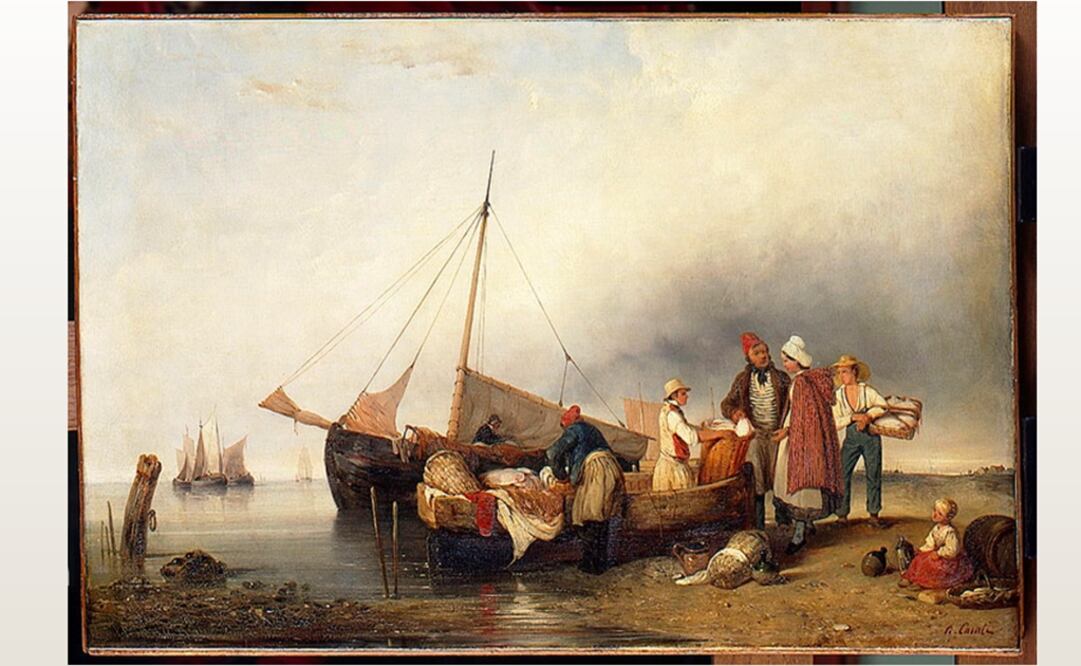 Según el director del Patrimonio y de los Museos de La Mancha, "La vente du poisson", de Alexandre Casati, es una de las obras desaparecidas del Louvre. Foto: http://art.rmngp.fr