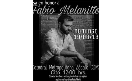 Realizarán misa en honor a Fabio Melanitto en la CDMX