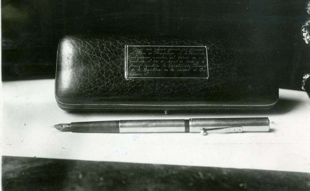 Pluma con la que se firmó la carta magna. Cortesía INEHRM