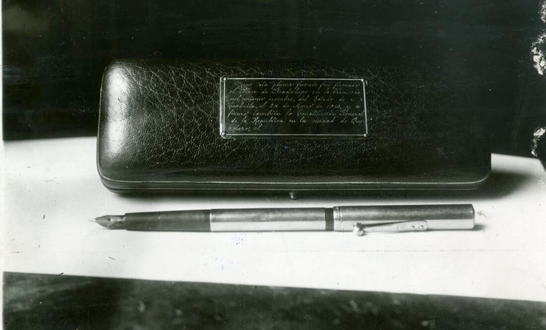 Pluma con la que se firmó la carta magna. Cortesía INEHRM