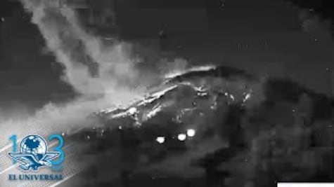 Registran fuerte explosión en volcán Popocatépetl
