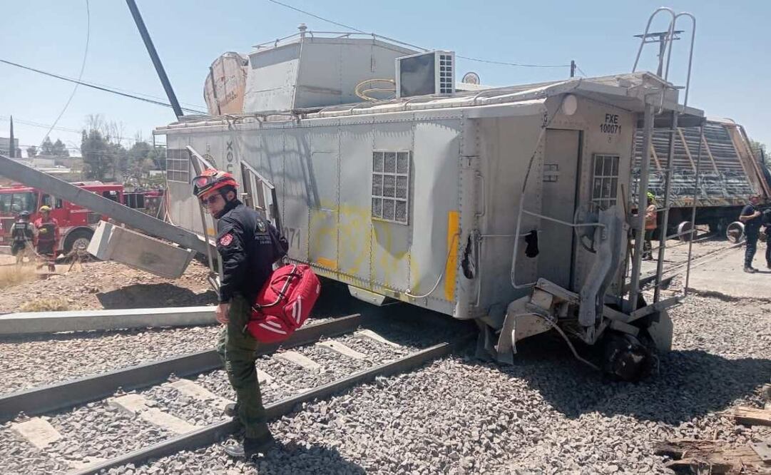 Se descarrilan dos vagones de tren en Zacatecas (13/04/2025). Foto: Especial