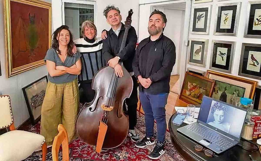 Tae Solana, Adriana Malvido, Quique Rangel y Mike Sandoval, durante uno de los ensayos. (23/01/2025) Foto: Adriana Malvido