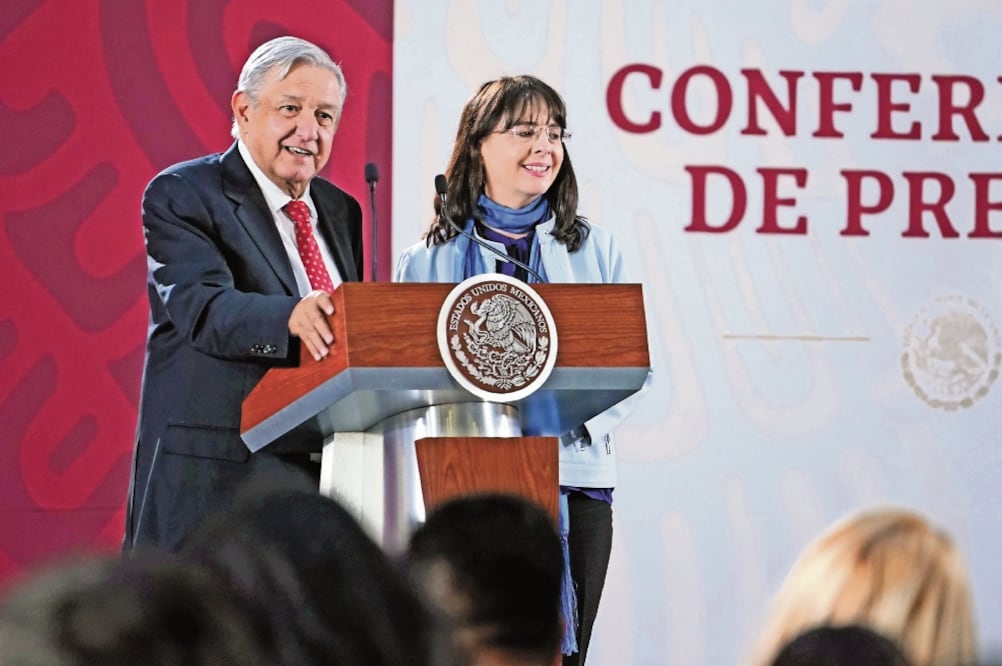El presidente Andrés Manuel López Obrador dijo que la directora del Conacyt, María Elena Álvarez-Buylla asistió a la conferencia para aclarar dudas sobre los escándalos recientes. Foto: CORTESÍA PRESIDENCIA DE LA REPÚBLICA