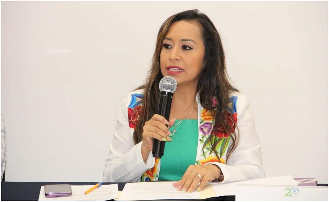 La presidenta del Inaip Yucatán, María Gilda Segovia Chab, pide a gobernador no desaparecer el organismo autónomo (26/10/2024). Foto: Especial