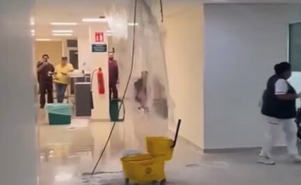 Lluvias inundan hospital inaugurado por Claudia Sheinbaum en Sonora; reportan filtraciones en instalaciones del IMSS
