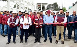 Delfina Gómez entrega el cárcamo "Vicente Villada"; fue rehabilitado electromecánicamente para evitar inundaciones