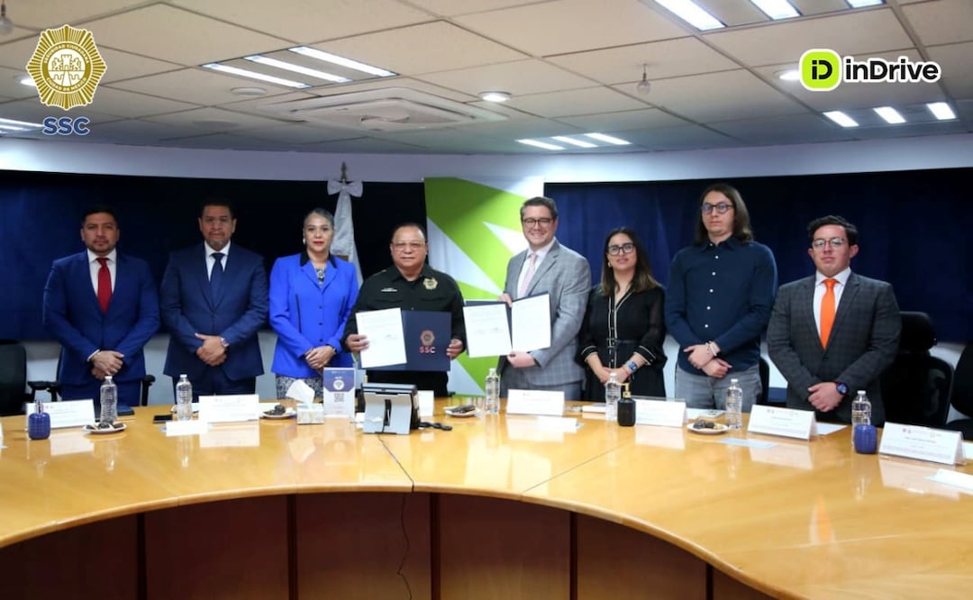 SSC e inDrive firman convenio; integran botón de auxilio con la app Mi Policía. Foto: Especial