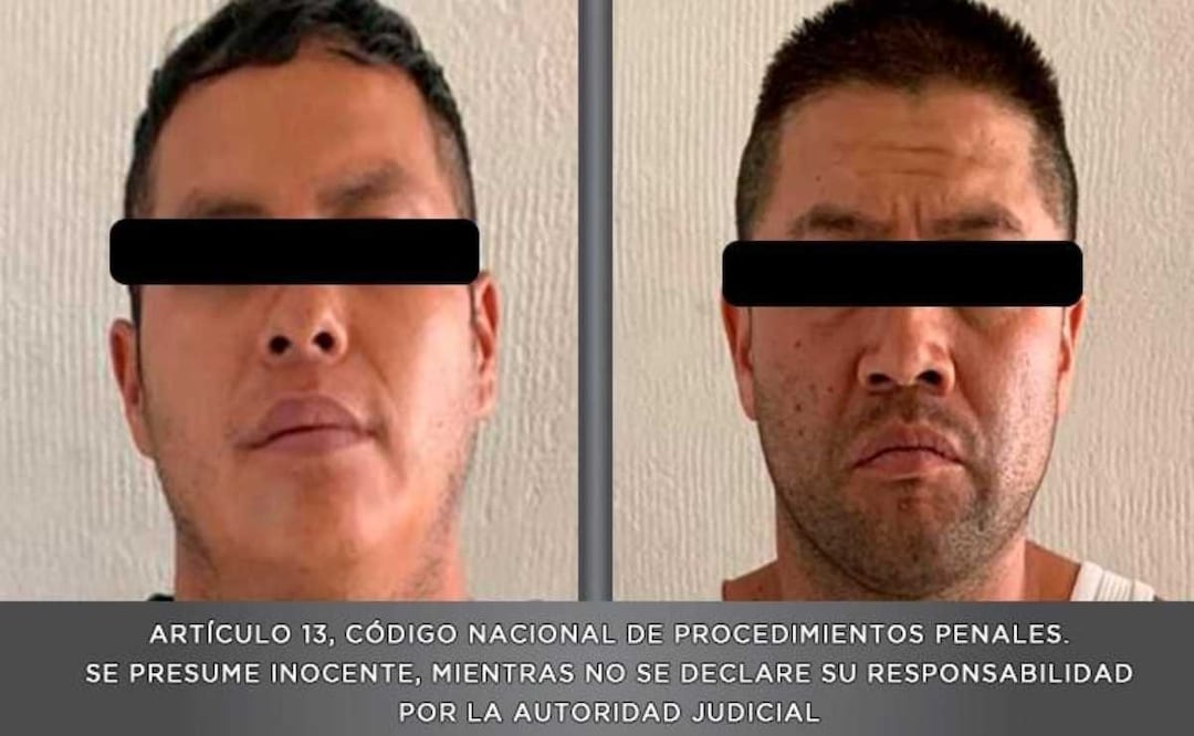 Los integrantes de la corporación mexiquense cumplimentaron una orden de aprehensión en contra de Javier “N” y Jorge “N”, en agravio de agremiados de una ruta de transporte público. Foto: Especial