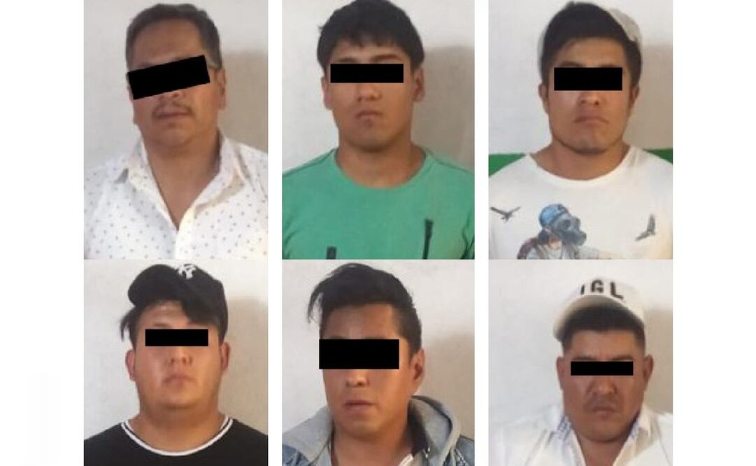 Los seis implicados de 19, 22, 24, 29, 38 y 51 años de edad. FOTO: Especial/ EL UNIVERSAL/