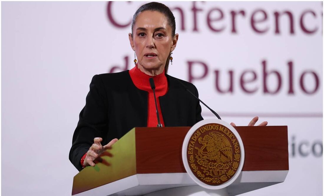 Claudia Sheinbaum, presidenta de México, durante su mañanera en Palacio Nacional, el 9 de enero del 2025. Foto: Diego Simón / EL UNIVERSAL