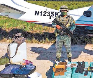 Sedena asegura avioneta con cocaína