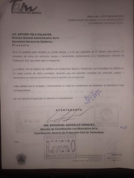Protección Civil de Tamaulipas desmiente oficio de CFE sobre incendio previo a apagón