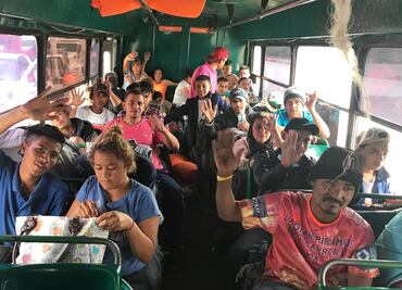 Caravana migrante transita por Sonora rumbo a Tijuana