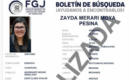 Tras cinco días desaparecida, localizan con vida a Zayra Merari en Ciudad Victoria; Fiscalía mantiene investigación