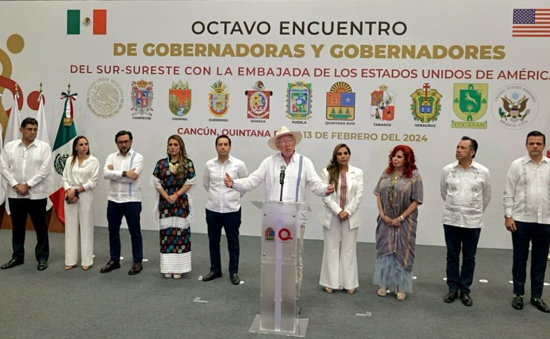 Ken Salazar, embajador de Estados Unidos en México, participa en el Octavo Encuentro con las gobernadoras y gobernadores del sur-sureste de nuestro país. Foto: Especial