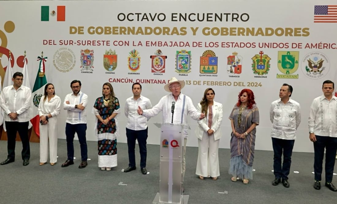 Ken Salazar, embajador de Estados Unidos en México, participa en el Octavo Encuentro con las gobernadoras y gobernadores del sur-sureste de nuestro país. Foto: Especial