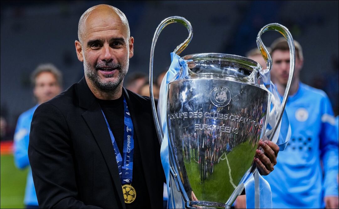 Pep Guardiola conquistó su segundo triplete con el Manchester City / FOTO: AP