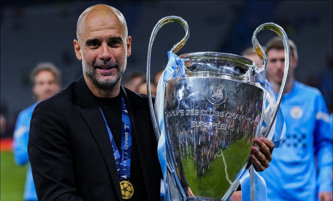 Pep Guardiola conquistó su segundo triplete con el Manchester City / FOTO: AP