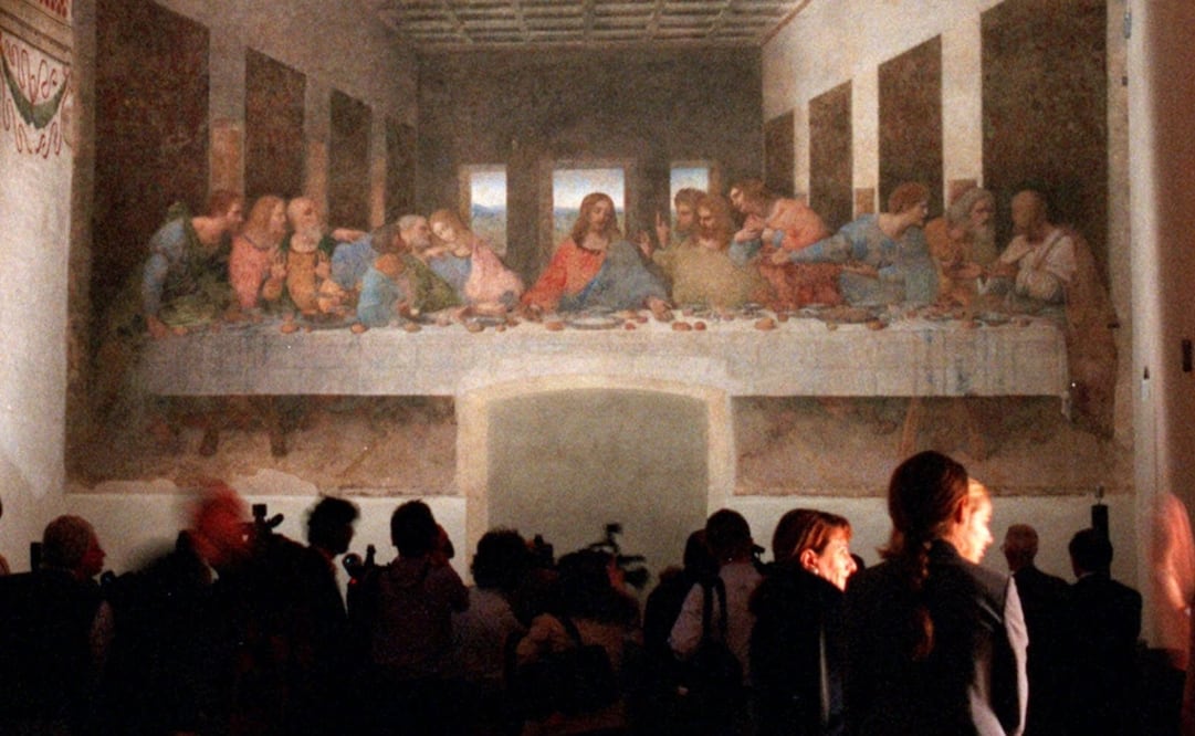 Leonardo da Vinci pintó parte de una réplica de "La última cena", fresco que el artista realizó en la basílica de santa Maria delle Grazie, Milán. Foto: AP / Antonio Calanni, Archivo