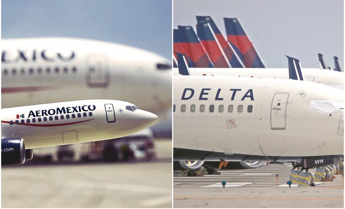 El gobierno de EU amenaza con retirar la inmunidad antimonopolio a la alianza conjunta entre Delta y Aeroméxico. Fotos: Especial y Archivo/ El Universal.