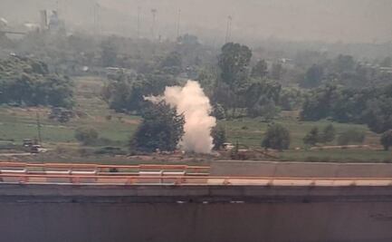 Video. Registran fuga de gas en toma clandestina de ducto de Pemex en Nextlalpan