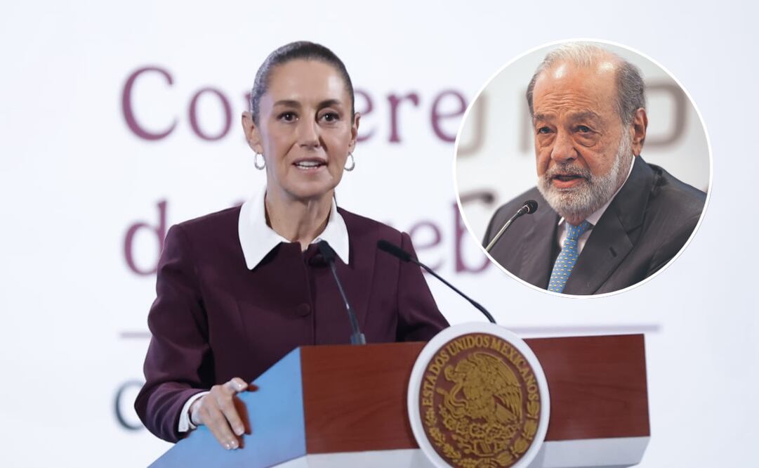 La presidenta Claudia Sheinbaum informó sobre la plática que tuvo en Palacio Nacional con el empresario mexicano Carlos Slim. Foto: Fernanda Rojas y Berenice Fregoso / EL UNIVERSAL