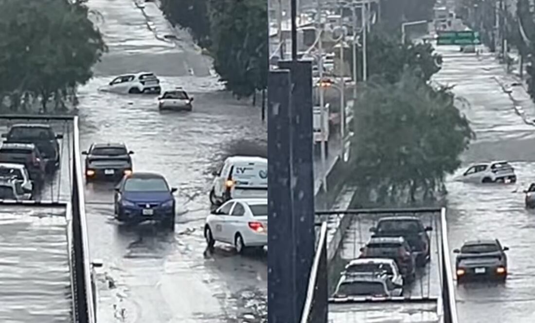 La lluvia colapsa la vialidad en Guadalajara dejando carros varados (24/06/2025). Foto: Captura de video (@DeaFlourishment)