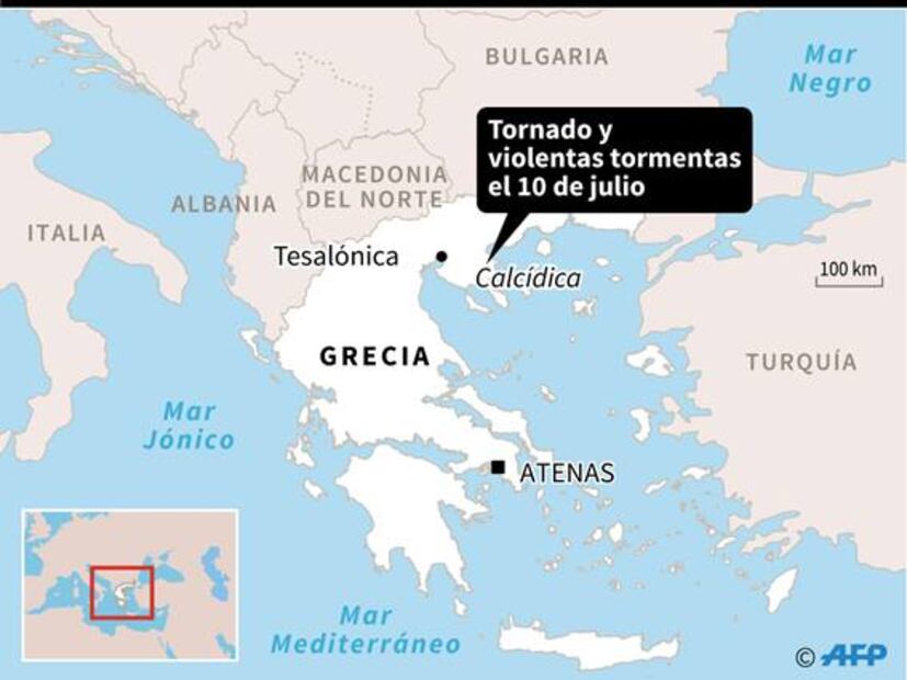 Tornado y tormentas de granizo en Grecia dejan siete muertos