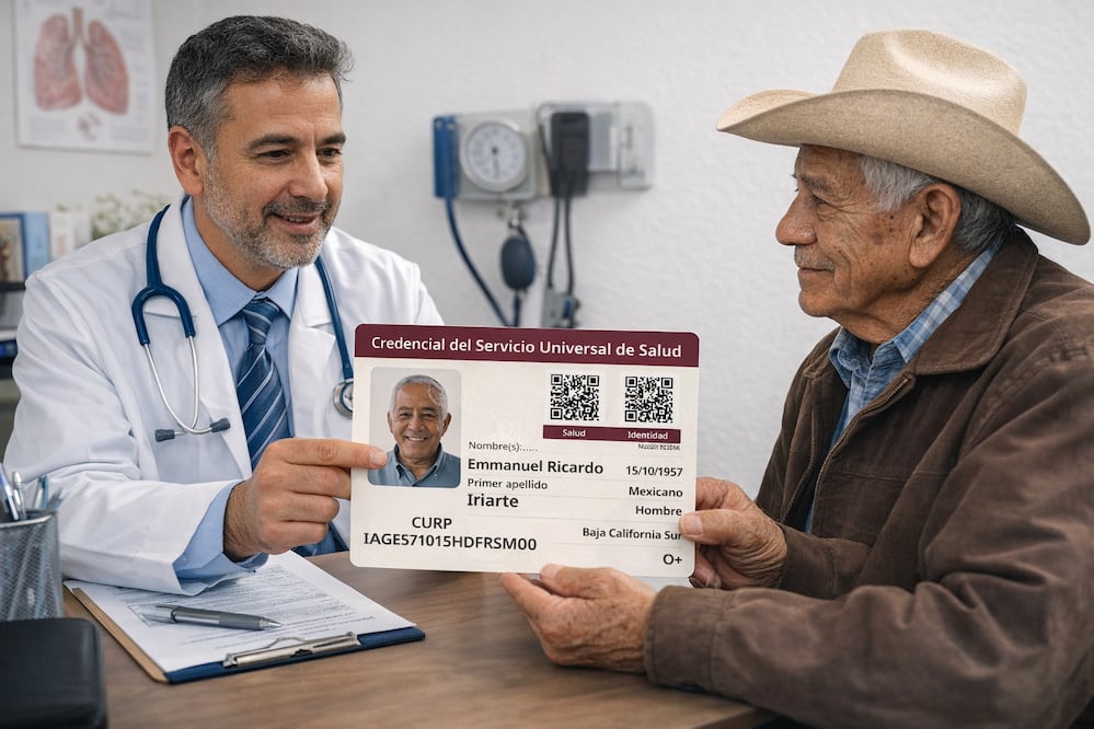 Credencial para Servicio Universal de Salud. Foto: Creada con IA