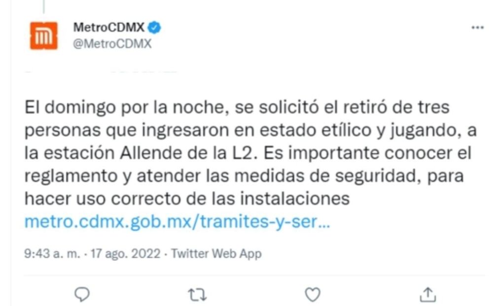 Metro responde a video viral: Ingresaron en estado etílico y jugando, se les solicitó retirarse de la estación