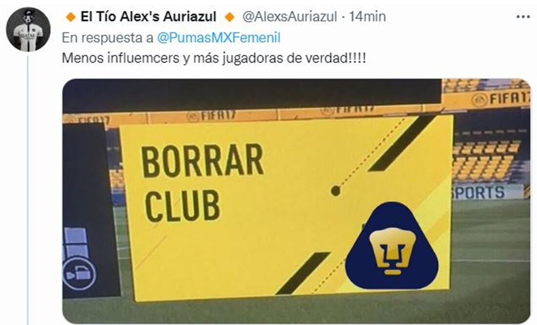Los aficionados de Pumas bastante enojados con el proyecto femenil / Foto: Especiales