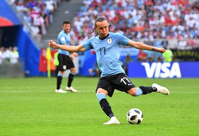 El segundo gol de Uruguay frente a Rusia, obra de Laxalt